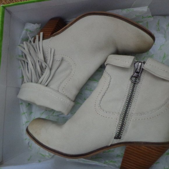 Sam Edelman Louie Bootie Ivory Nubuck 6M Leather - Picture 2 of 8